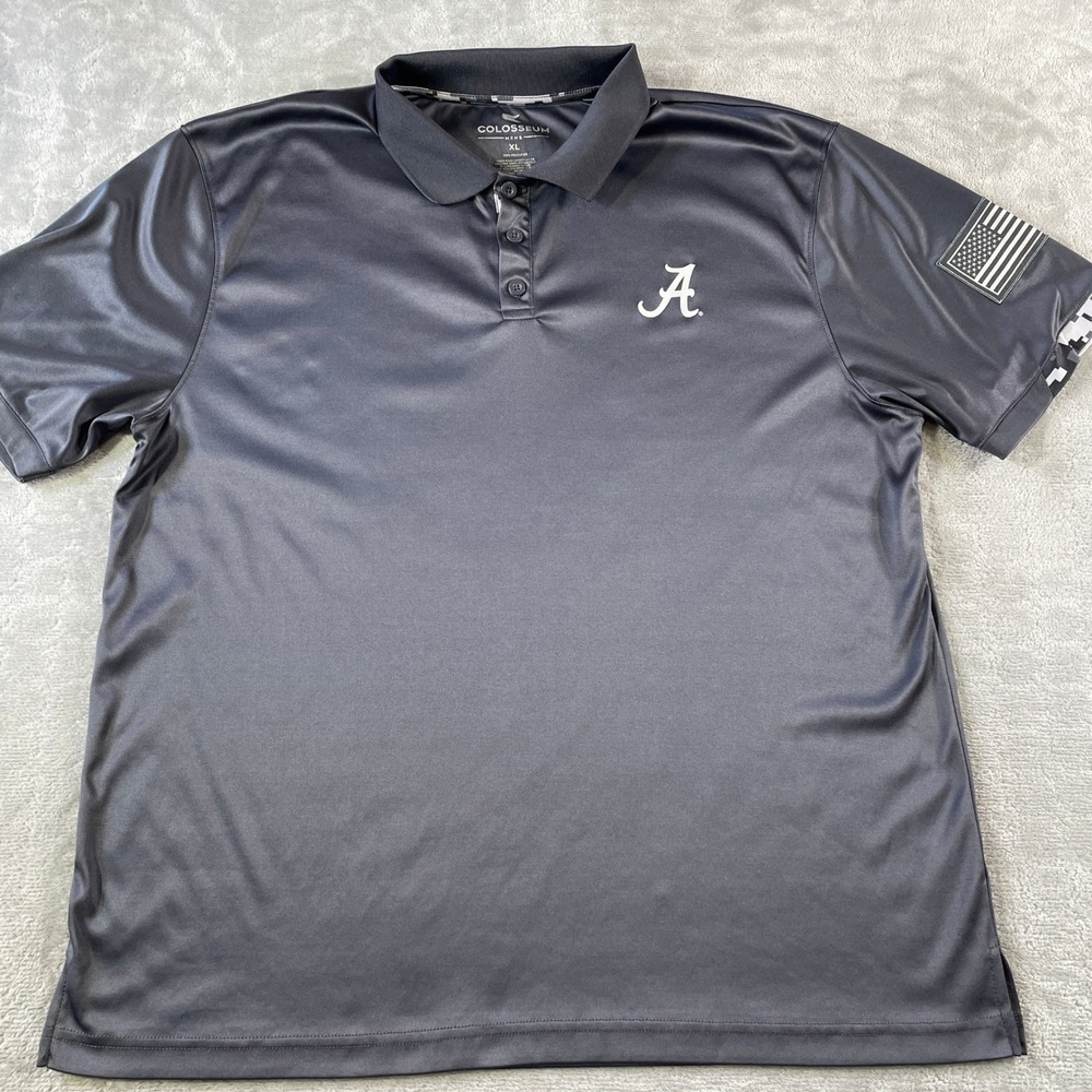 Alabama Crimson Tide Polo Shirt OHT Military Appreciation Mens XL Gray Colosseum